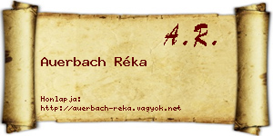 Auerbach Réka névjegykártya